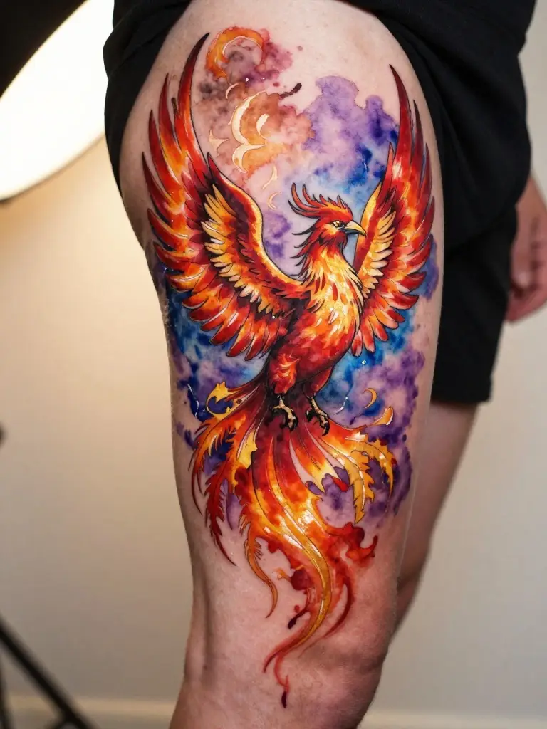 Watercolor Thigh Tattoos That Paint Emotion Directly Onto the Male Form