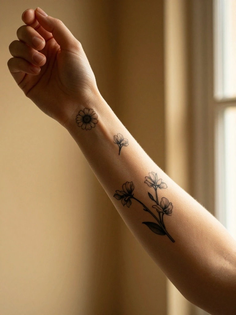 Wrist and Forearm April Birth Flower Tattoos That Age With Grace