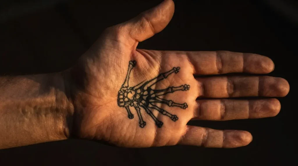 Palm Skeleton Tattoos and the Secrets Hidden in the Hand's Inner Face