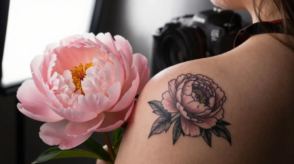 Peony and Anemone Micro Tattoos That Pack Full Drama Into Minimal Ink