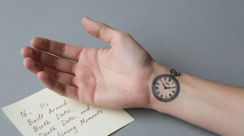 Pocket Watch Tattoos Built Around Birth Dates, Death Dates and Defining Moments