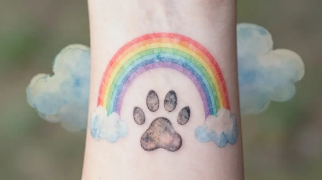 Rainbow Bridge Tattoos That Carry the Promise of Reunion Beyond This Life