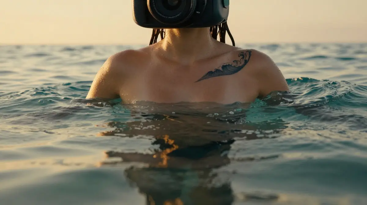 Wave and Water Tattoos That Let the Ocean Live Permanently Above the Heart