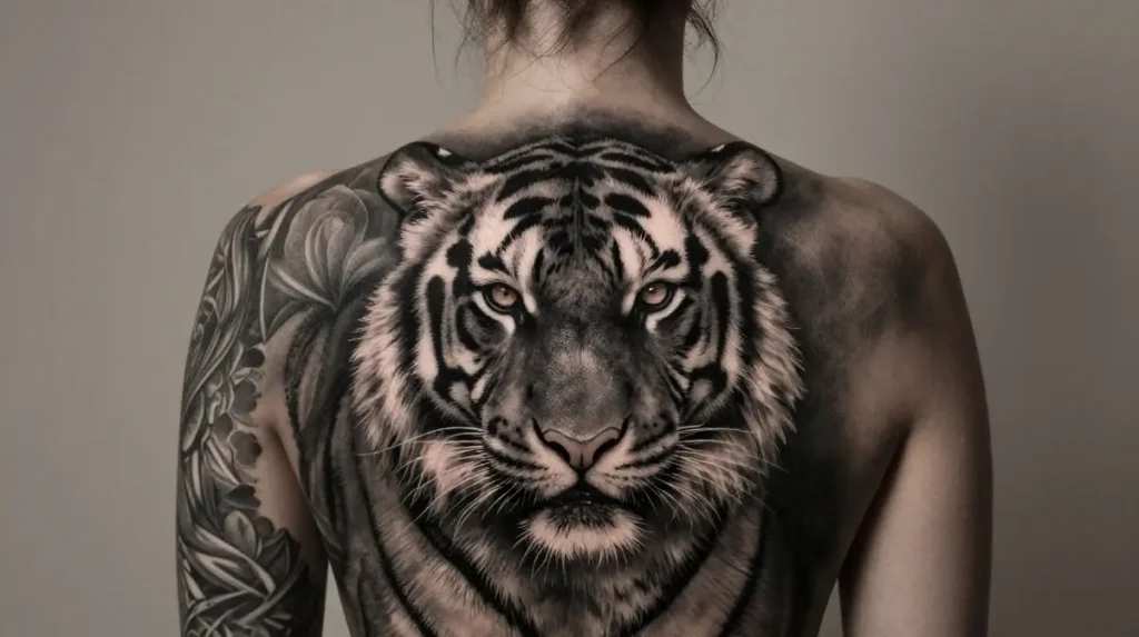Black and Grey Shoulder Tattoos That Age Like Fine Art on Women