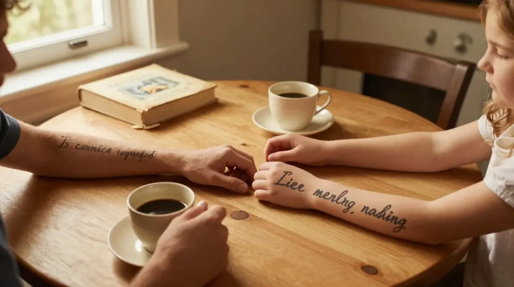 16. Matching Quote Tattoos That Give a Shared Belief System a Permanent Address on Skin