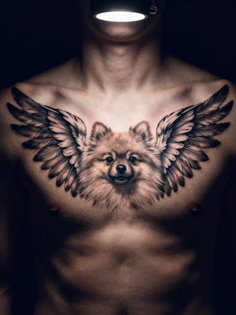 The Dog Portrait With Wings — Angel Imagery in Pet Memorial Ink
