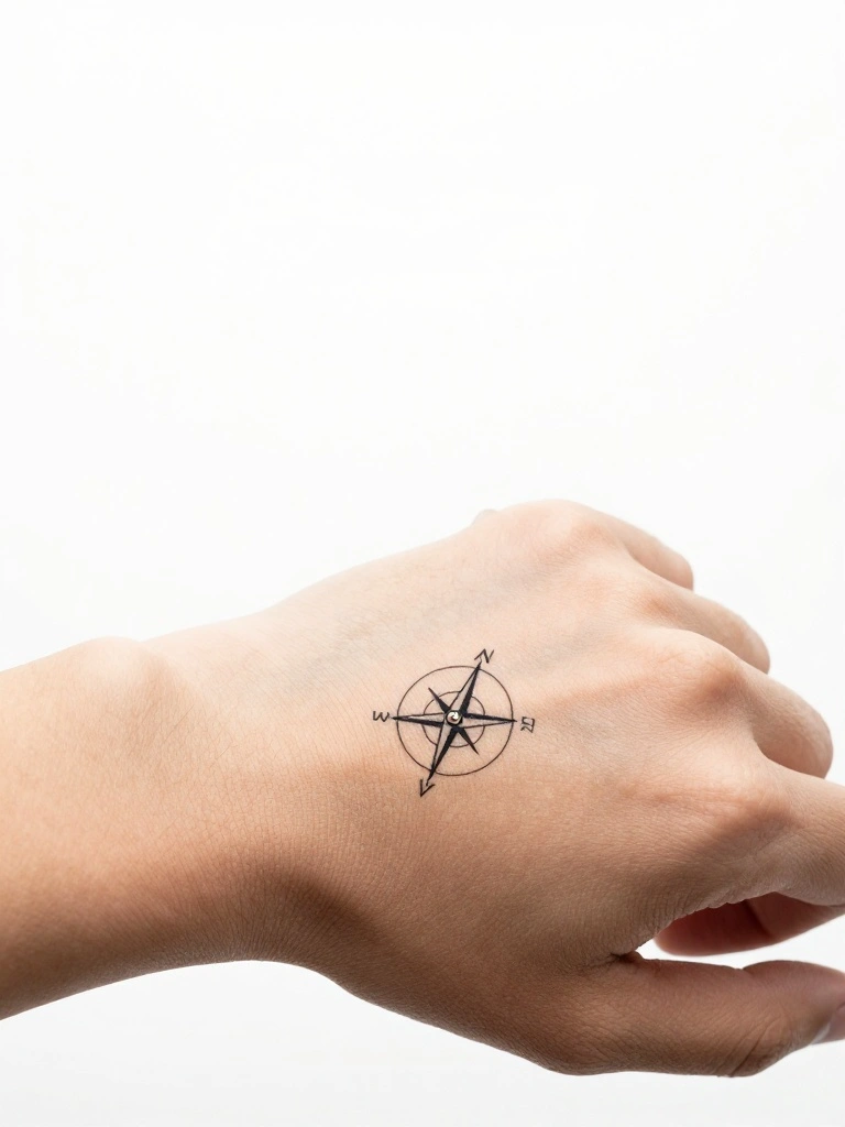 Minimalist Compass Tattoos That Find True North in Almost Nothing
