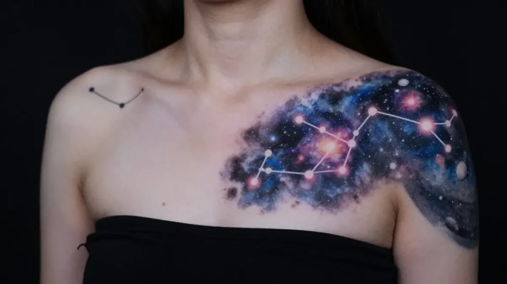 Constellation and Celestial Shoulder Tattoos for the Cosmos Obsessed