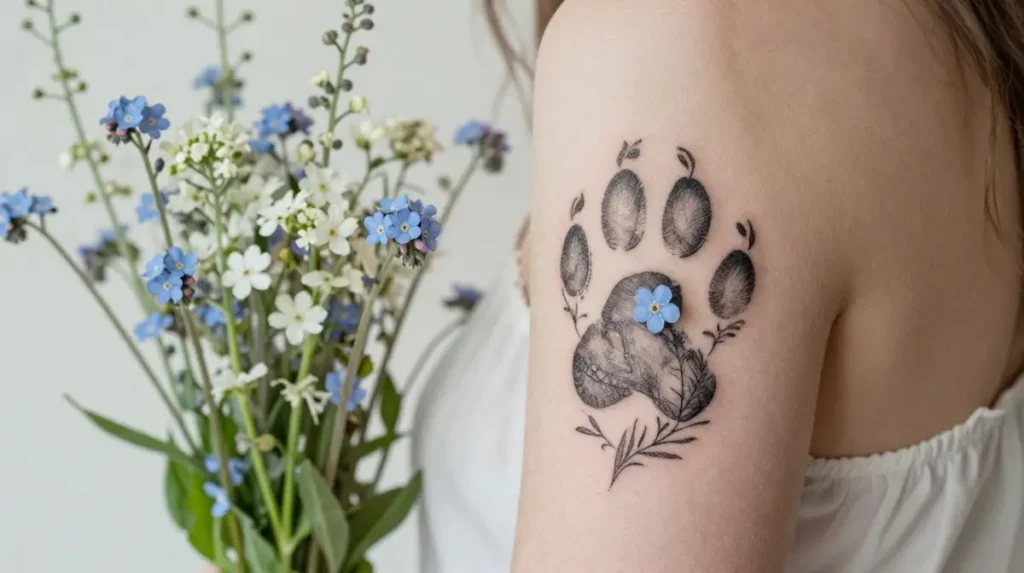 Flowers Vines and Botanical Paw Designs Growing From the Same Root of Love