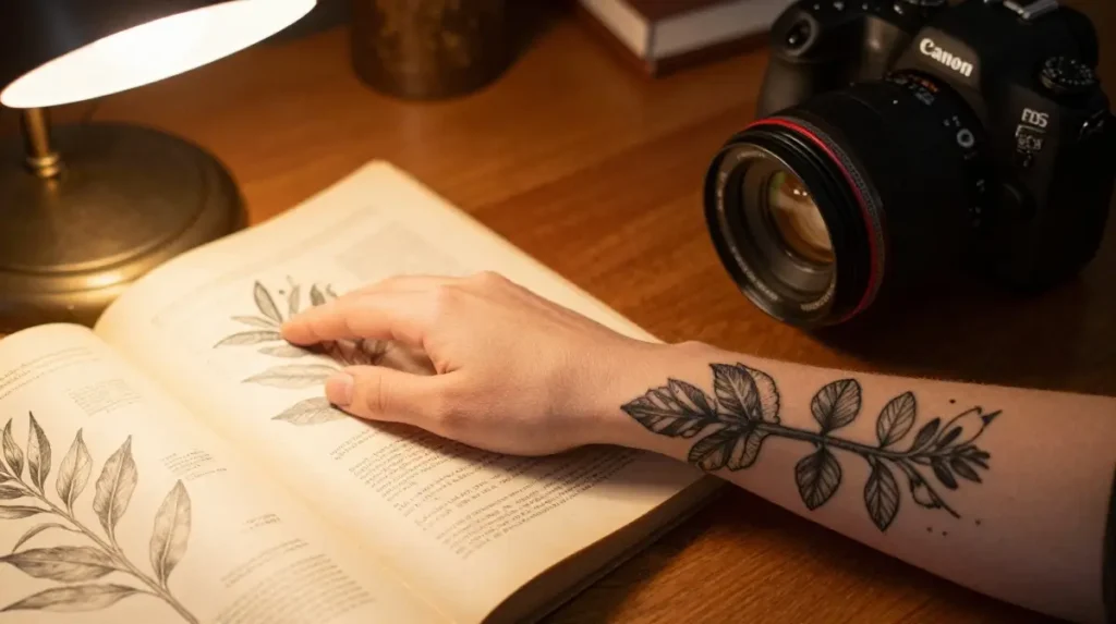 Botanical Illustration Tattoos That Look Like Pages Torn From a Pressed Flower Book