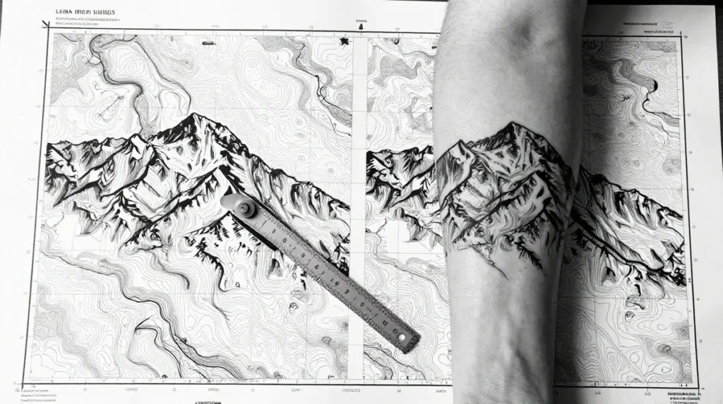 Topographic and Contour Line Mountain Tattoos Nobody Expects to Be So Beautiful