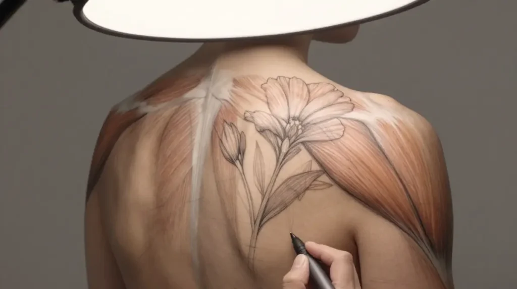 Flower Shoulder Tattoo Designs Built Around the Body's Natural Architecture