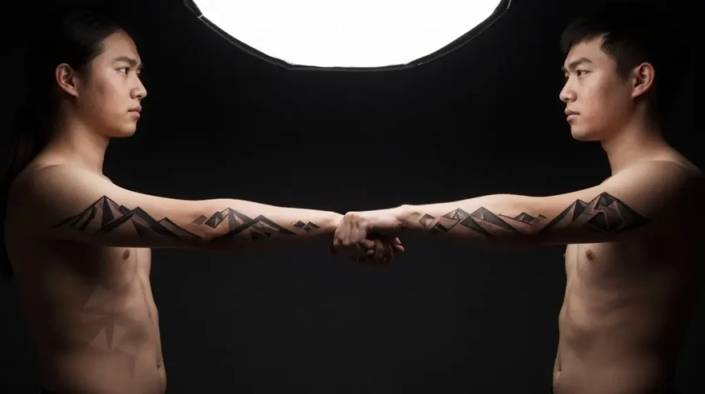 20. Geometric Sibling Tattoos That Build Brotherhood and Sisterhood in Perfect Structure