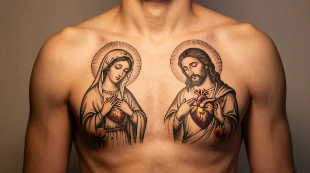 Jesus and Mary Tattoos — the Dual Devotion That Doubles the Meaning