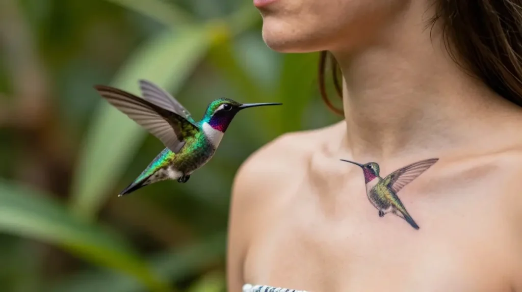 Hummingbird Designs That Freeze Motion and Magic Above the Collarbone Forever