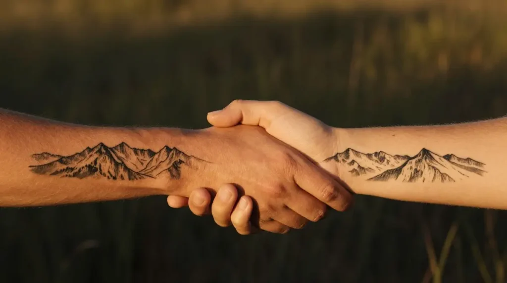 Matching Mountain Tattoos That Let Two People Share One Unbreakable Landscape