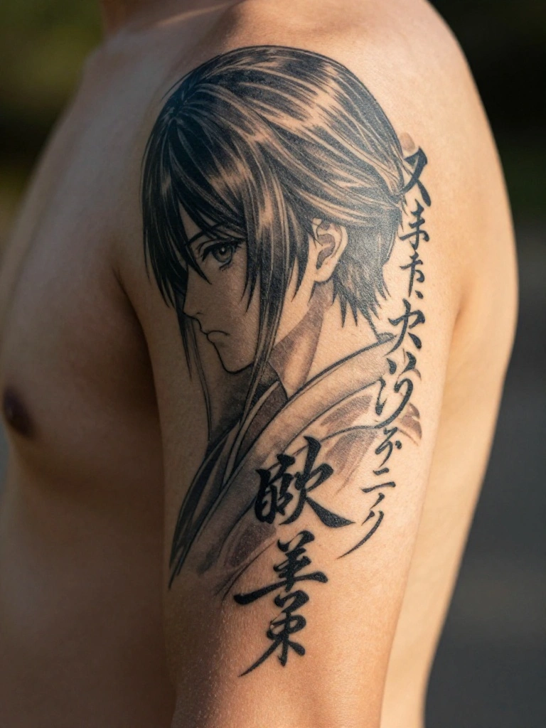 Script Text and Quote Additions That Elevate an Anime Tattoo Further