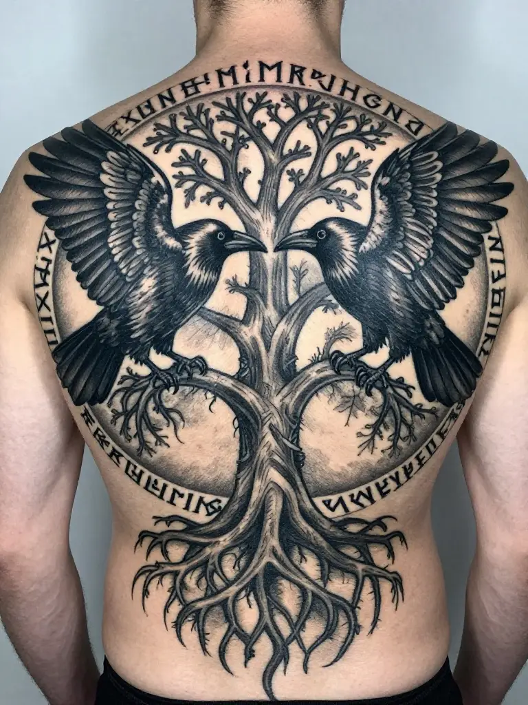 Odin's Twin Ravens and the Tattoo Tradition Rooted in Cosmic Surveillance