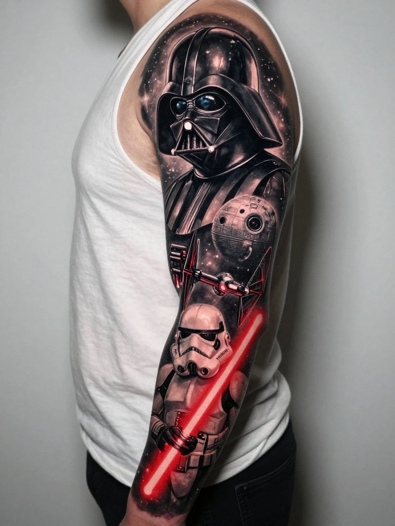 Star Wars Sleeve Tattoo Ideas That Turn an Entire Arm Into the Dark Side