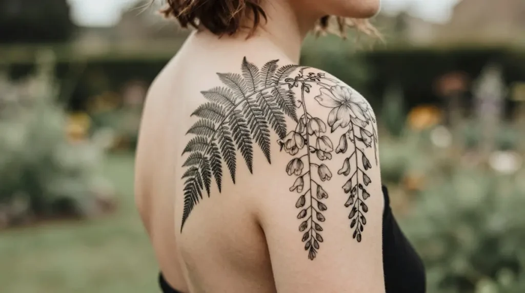 Unique and Feminine Shoulder Tattoos Inspired by Nature and Botanicals