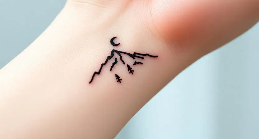 Miniature Mountain Tattoos That Compress Entire Wilderness Into an Inch of Skin