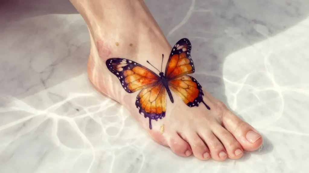 Watercolor Foot Tattoos That Turn Skin Into a Living Canvas of Color