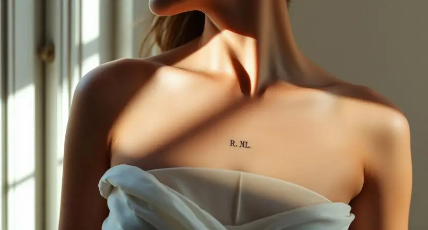 Collarbone and Chest Roman Numeral Tattoos That Frame the Heart Deliberately