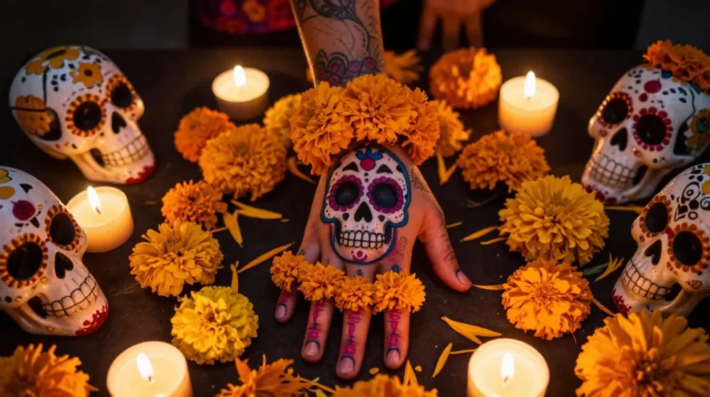 Day of the Dead Hand Tattoos Where Celebration Meets the Grave