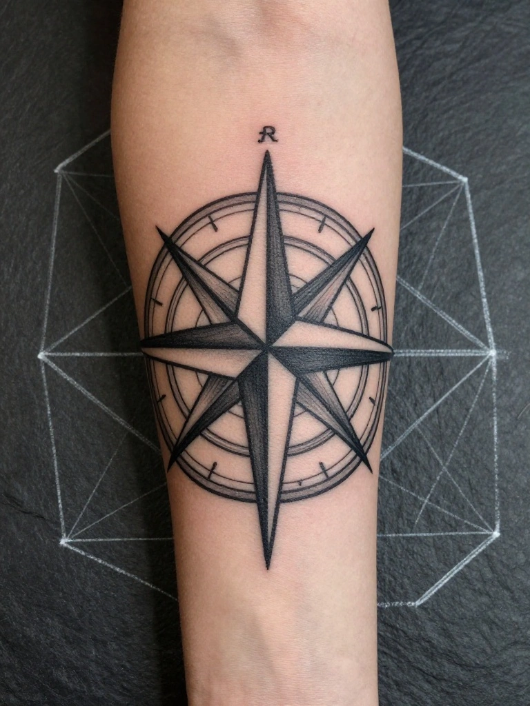 Geometric Compass Tattoos That Engineer Direction Into Sacred Pattern