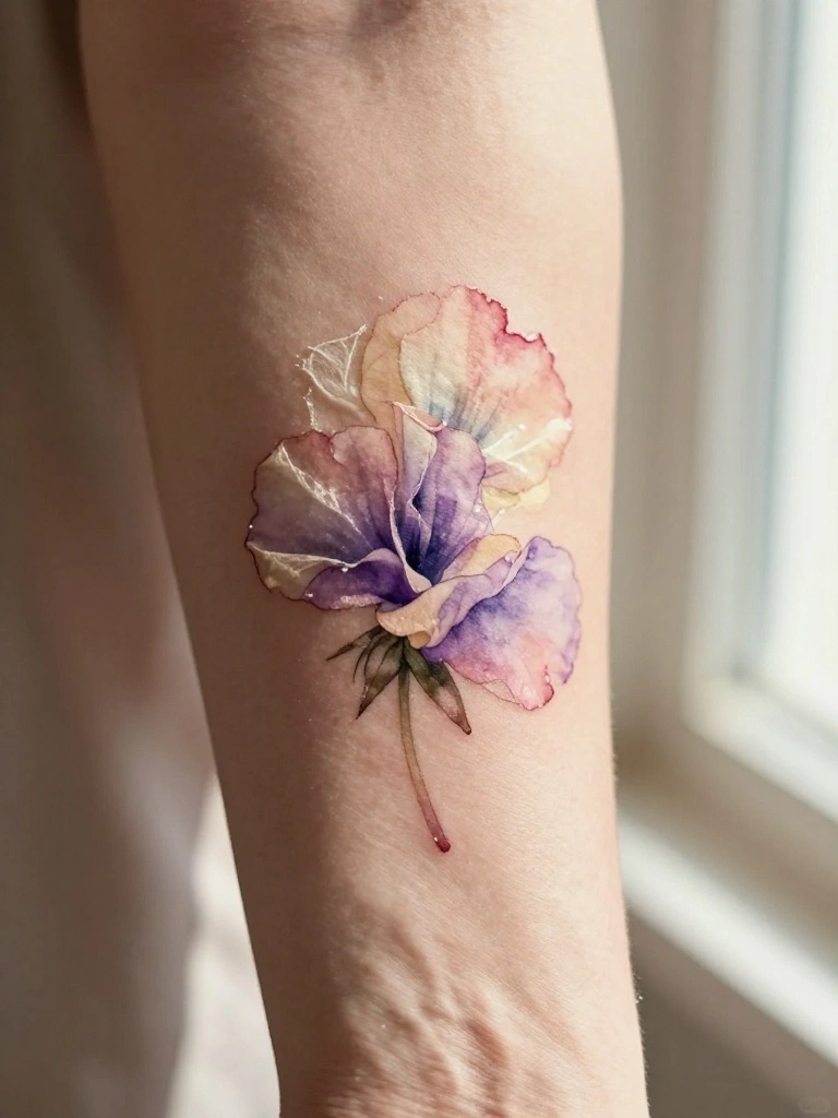 Watercolor Floral Techniques That Make April Birth Flower Tattoos Come Alive