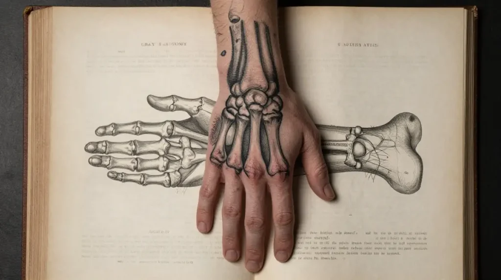 Anatomical Skeleton Hand Tattoos That Honor the Science Beneath Skin