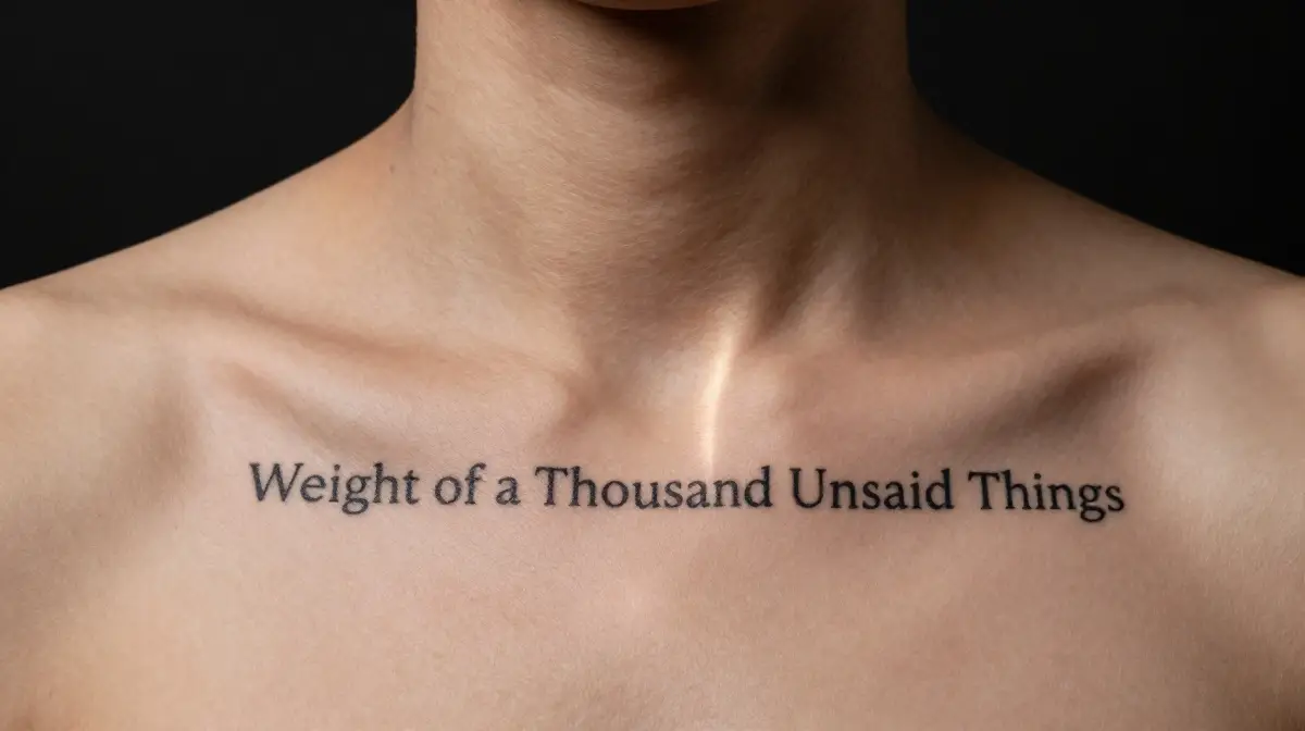 Minimal One Word Collarbone Tattoos With the Weight of a Thousand Unsaid Things