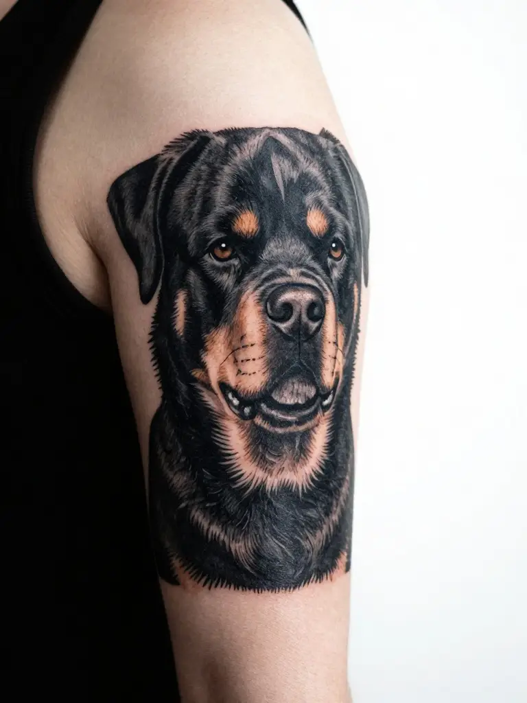 Blackwork Dog Memorial Tattoos Built From Shadow Love and Permanence