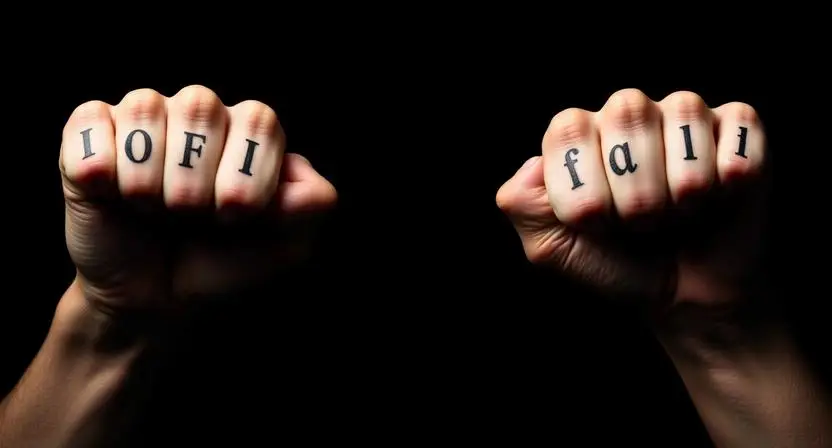 Knuckle Tattoos — Eight Letters That Say Everything a Man Needs to Say
