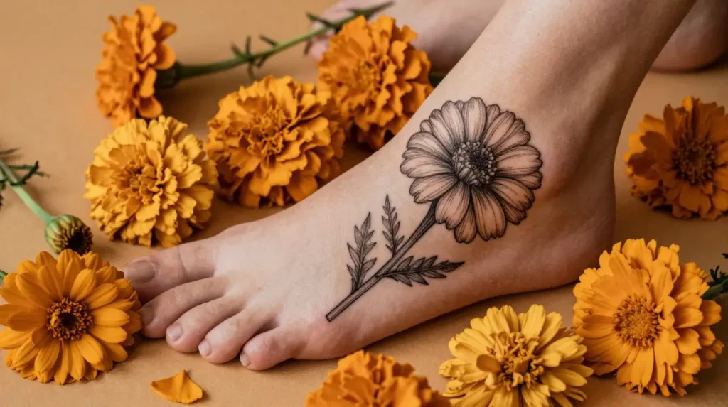 Birth Flower Foot Tattoos That Celebrate the Month You Came Into the World