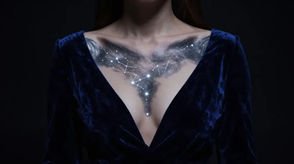 Celestial Chest Tattoos That Turn the Body Into a Midnight Sky Canvas