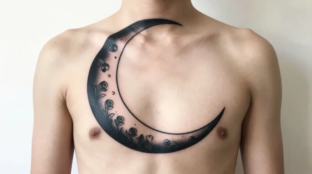 Crescent Moon and 13 Tattoo