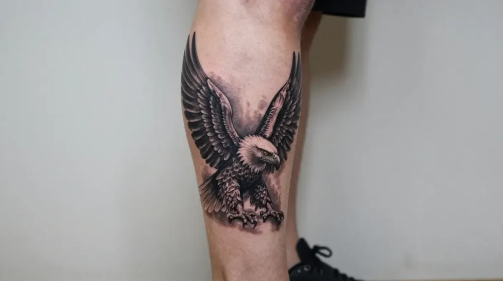 Eagle Lower Leg Tattoo
