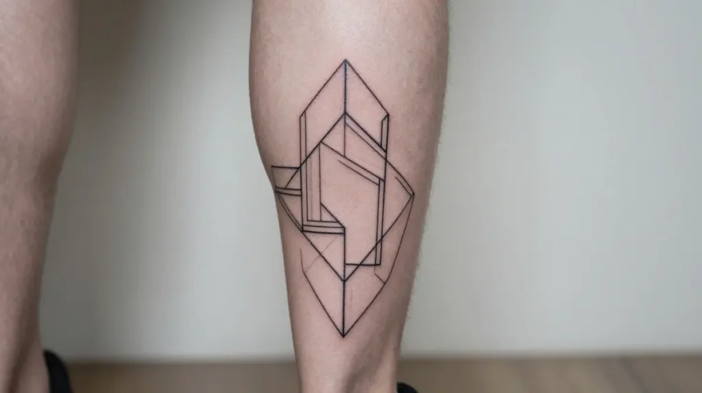 Geometric Lower Leg Tattoo