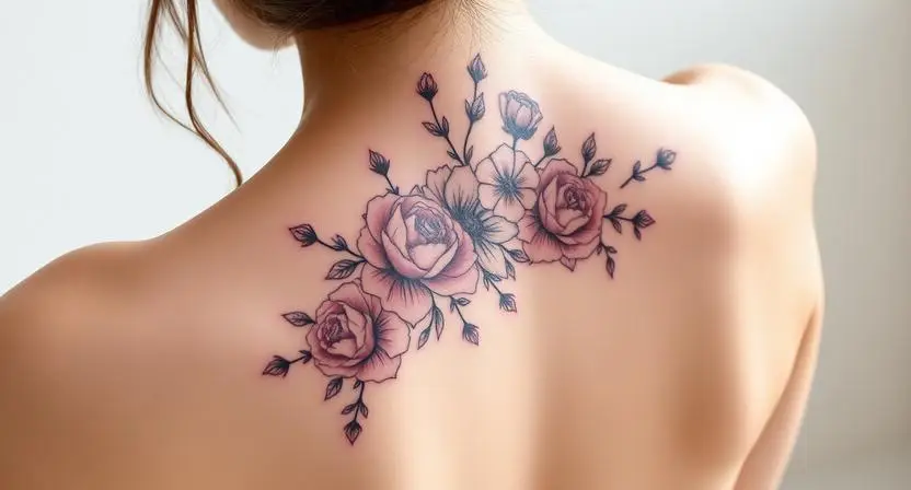 Floral Chains Down the Vertebrae: Botanical Beauty at Its Finest