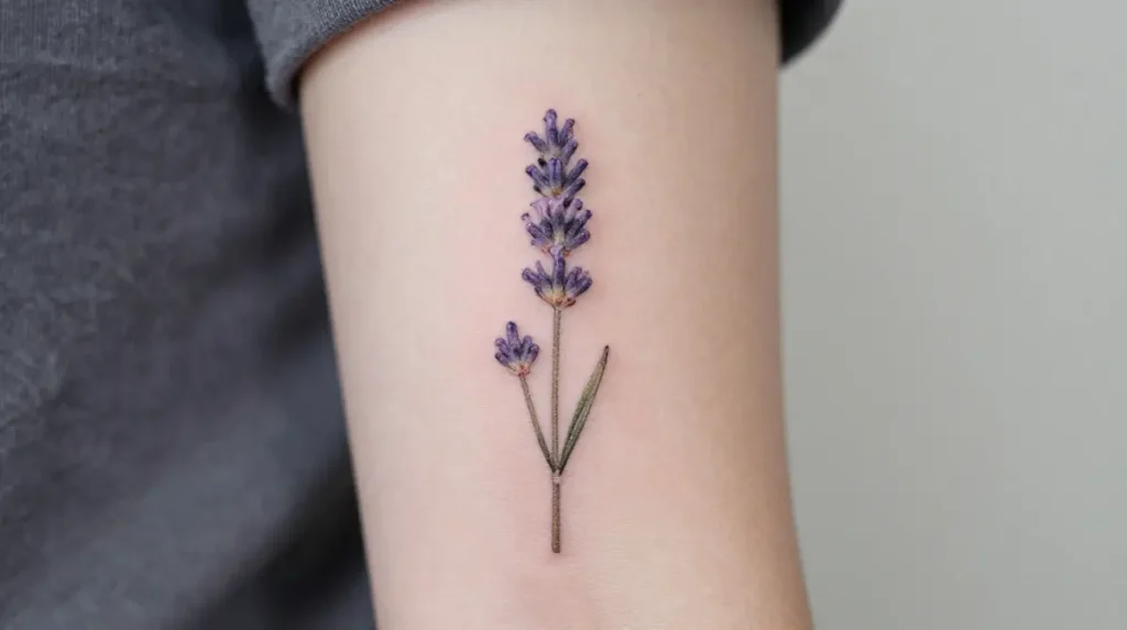 Lavender Stem Tattoo