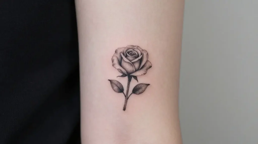 Simple Rose Tattoo