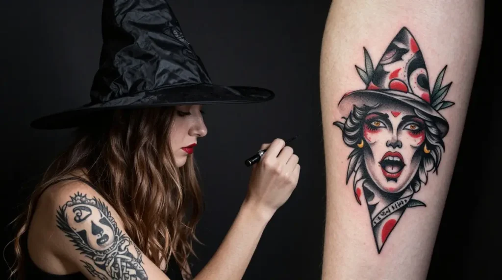 Witch Hat and 13 Tattoo