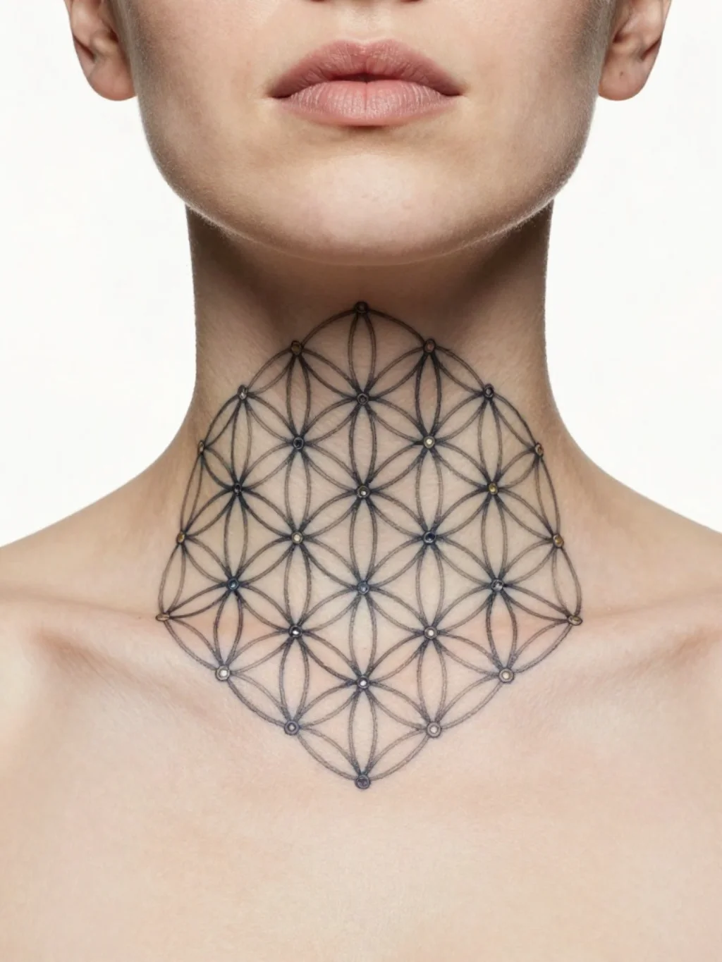 Geometric and Sacred Geometry Neck Tattoos That Command Every Room
