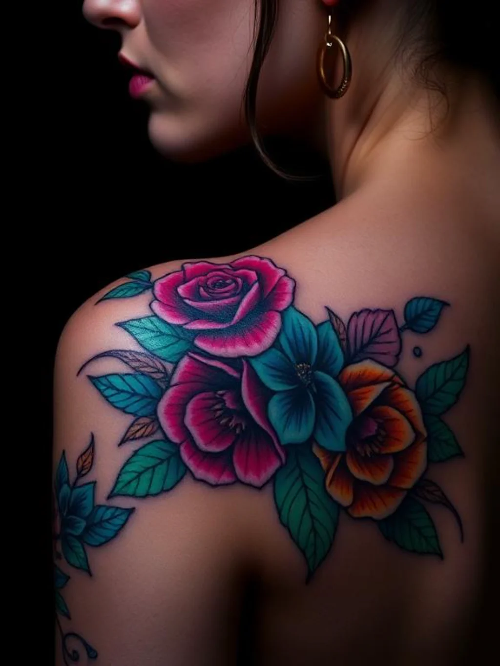 Neo Traditional Shoulder Flower Tattoos Where Old World Meets Vivid Now