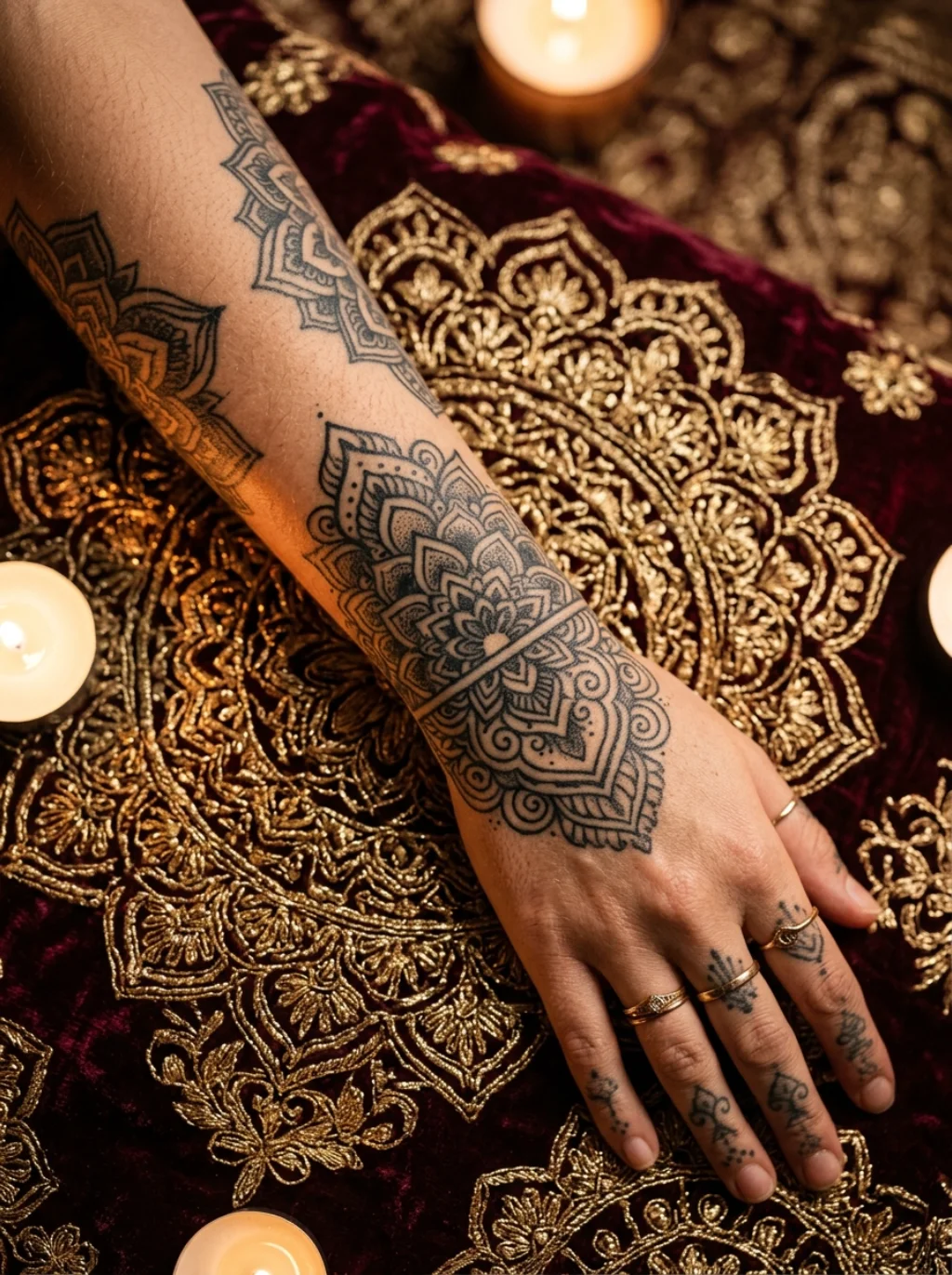 Ornamental and Mandala Fragments That Give a Sleeve Sacred Geometry Energy