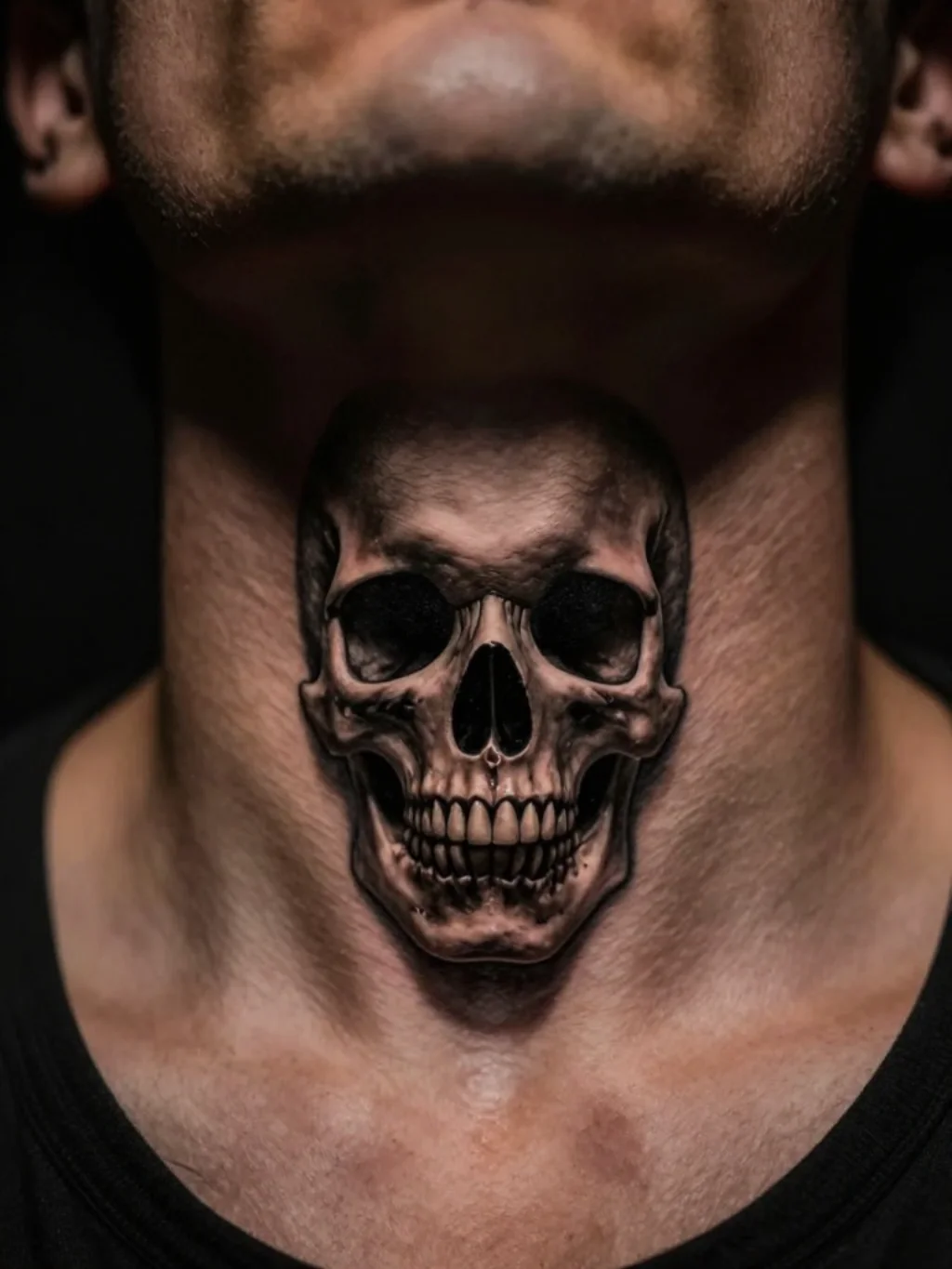 Skull and Dark Imagery Neck Tattoos and the Confidence They Demand to Wear