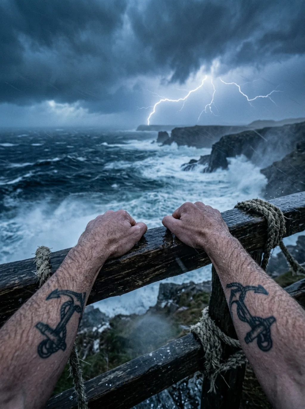 Anchor and Rope Hold Steady Through Every Storm Two People Weather Together