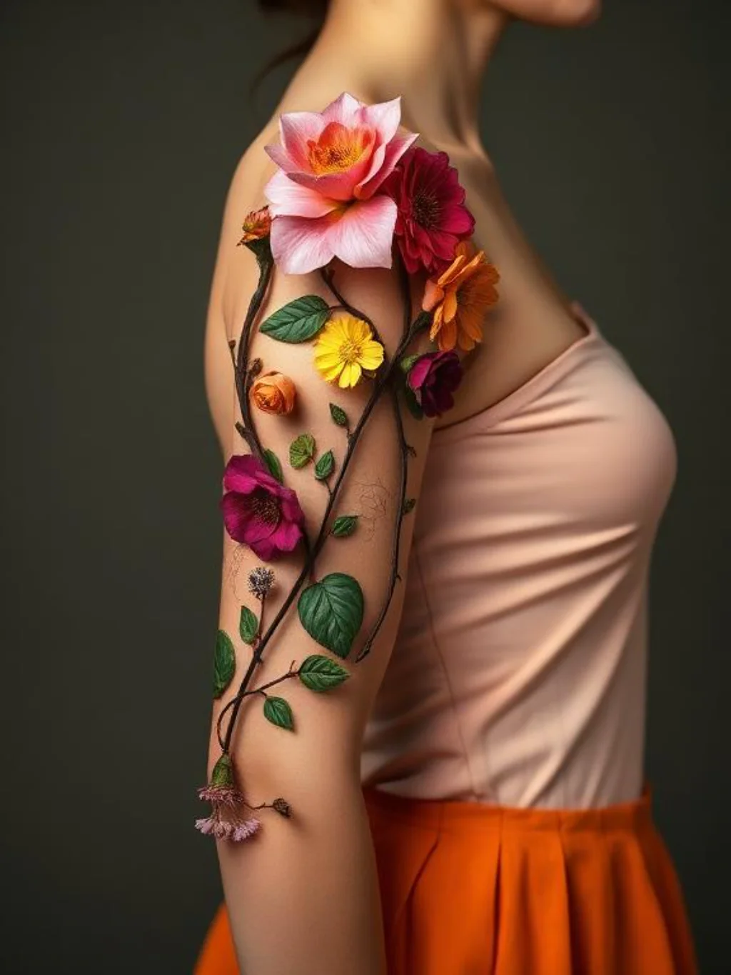 Extending a Shoulder Flower Into a Half Sleeve Without Losing Its Identity