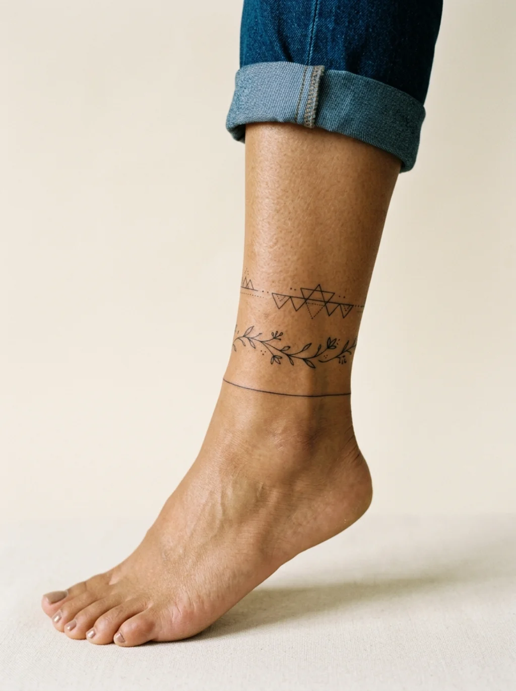 Layered and Stacked Anklet Tattoos That Create the Ultimate Ankle Gallery